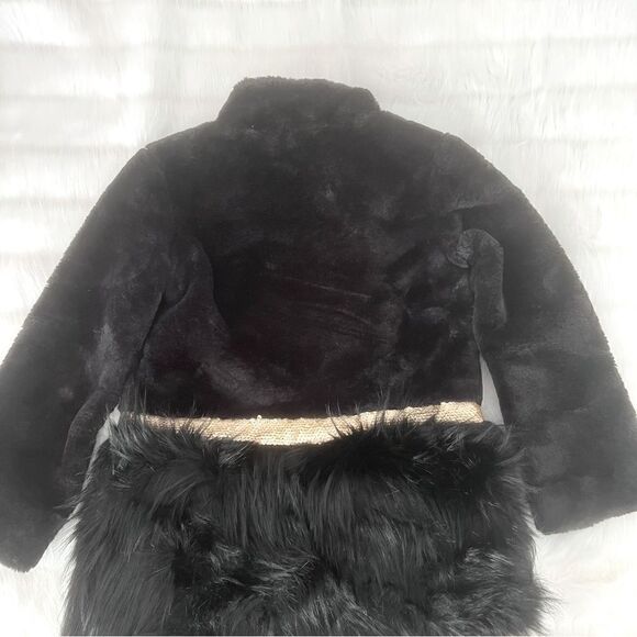 Imoga Collection Freya Long Faux Fur Coat in Black - Picture 9 of 11